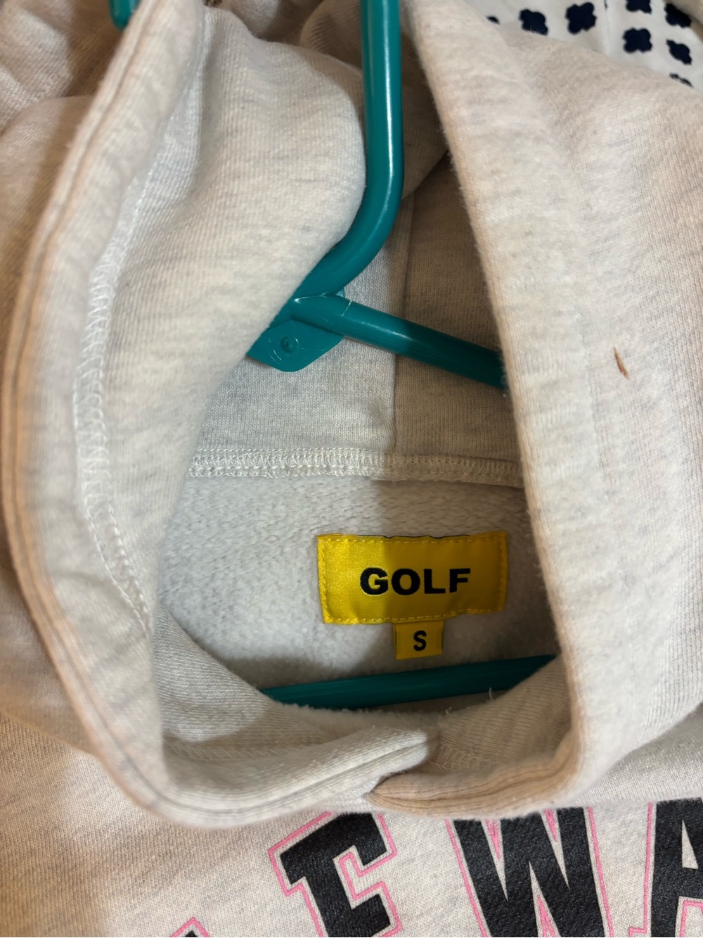 Golf Wang Cream Hoodie with Black and Pink Logo - Picture 2 of 2